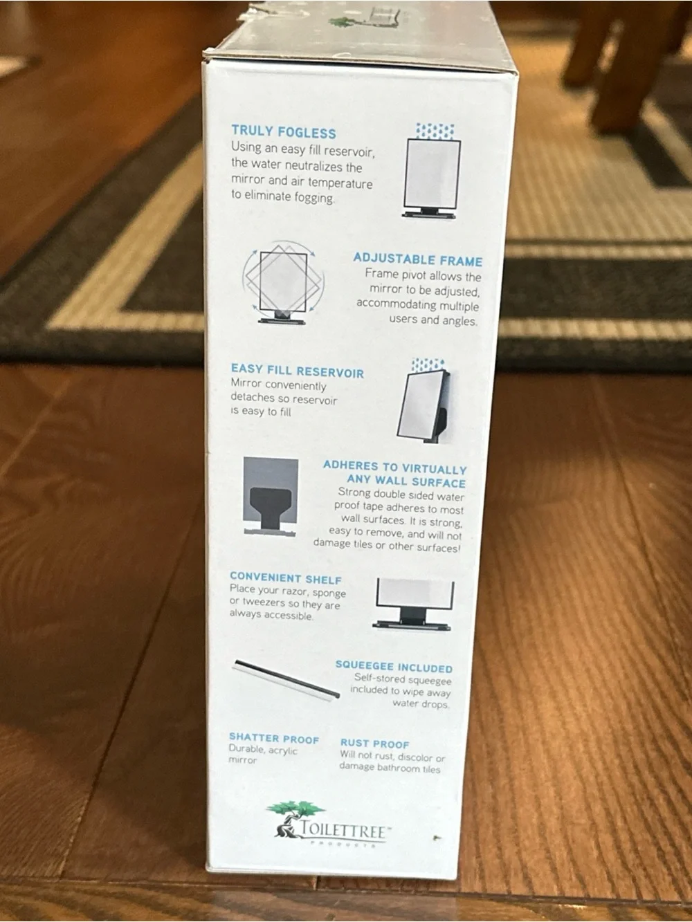 Fogless Shower Mirror by Toilettree Products New Open Box